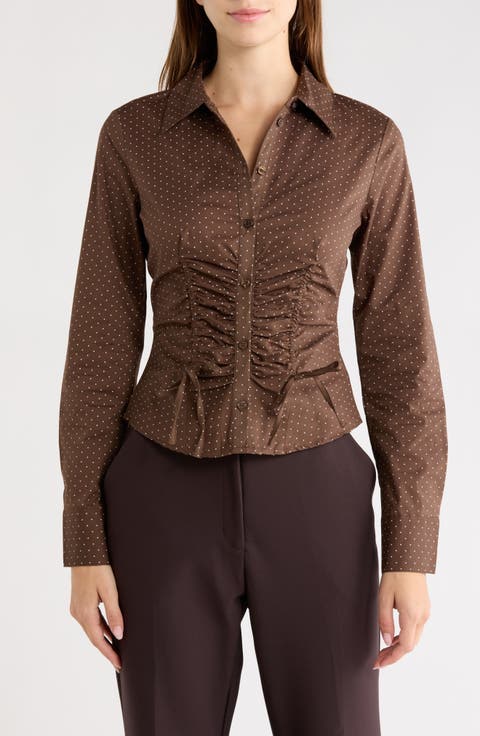 brown dress shirt women Women's Tops SIZE:12 years old royal blue glitter prom NEW Hand Bead:No Stripe shirt Eileen is generously cut