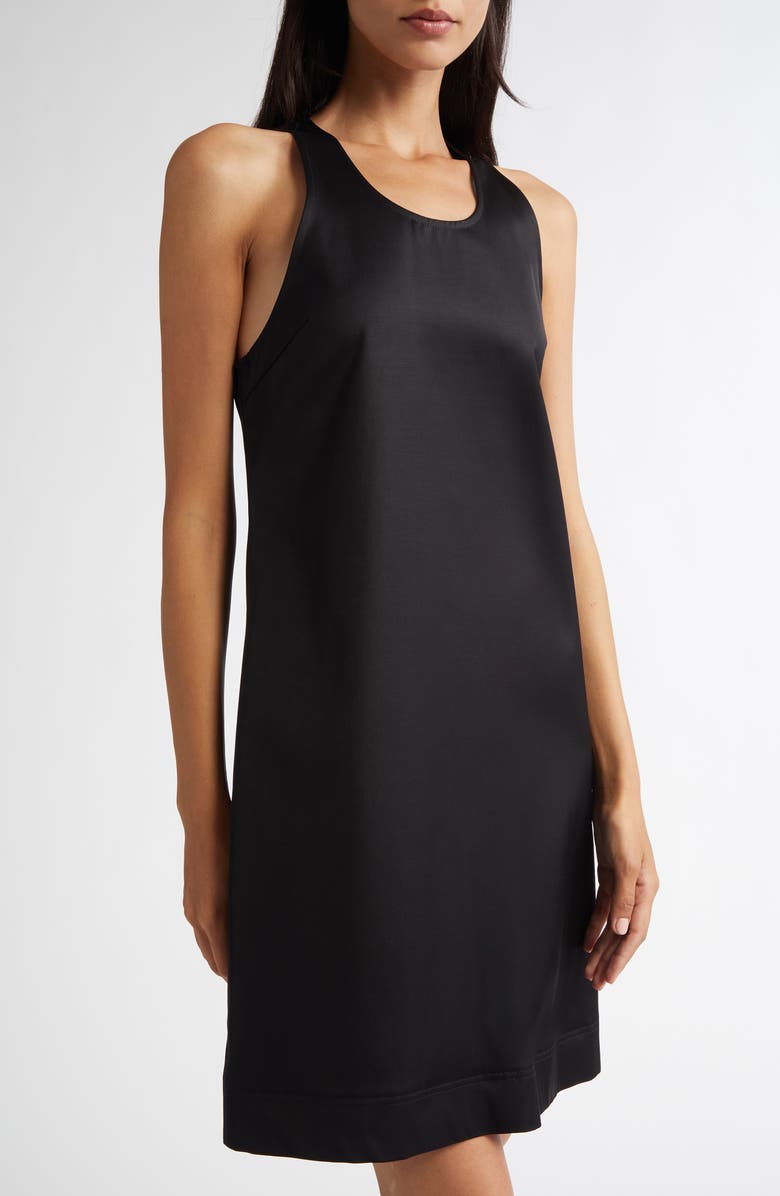 TOTEME Scoop Neck Chintz Shift Dress, Alternate, color, Black