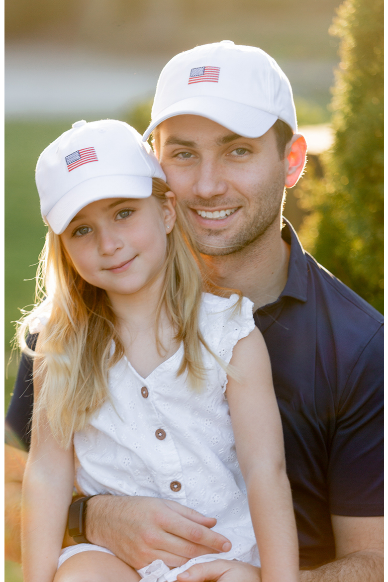 American Flag Bow Baseball Hat, Alternate, color, White