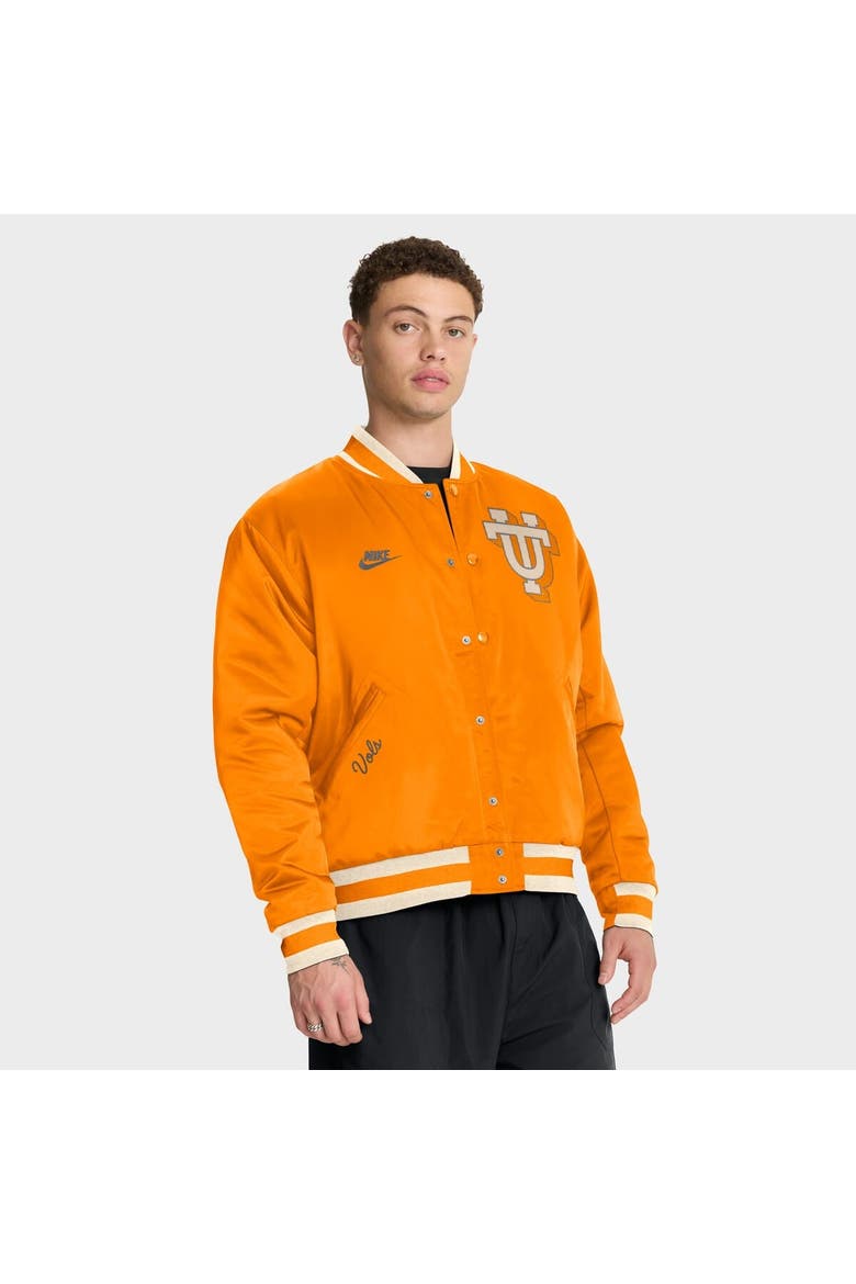 Men's Nike Tennessee Orange Tennessee Volunteers Legacy Full-Snap Bomber Jacket, Main, color, Tennessee Orange