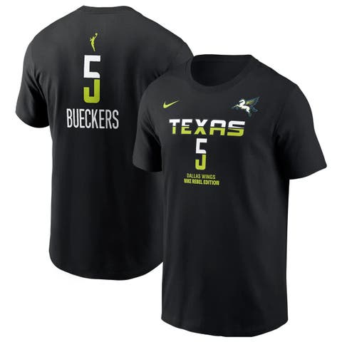 Men's Nike Paige Bueckers Black Dallas Wings 2025 WNBA Draft Rebel Edition Name & Number T-Shirt
