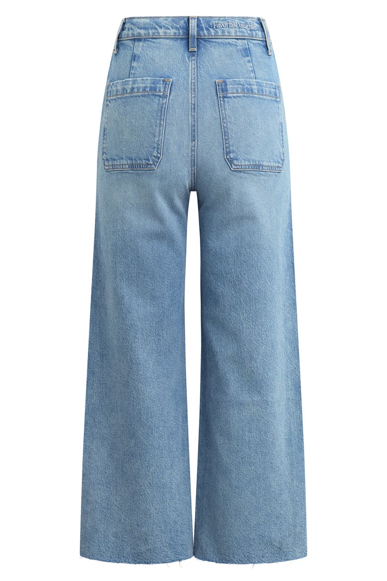 The Mischa Raw Hem Super High Waist Wide Leg Jeans, Alternate, color, SANTA BARBARA
