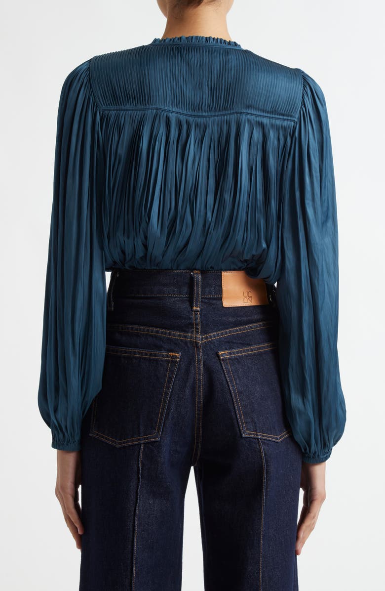Ulla Johnson Freja Pleated Satin Top, Alternate, color, 