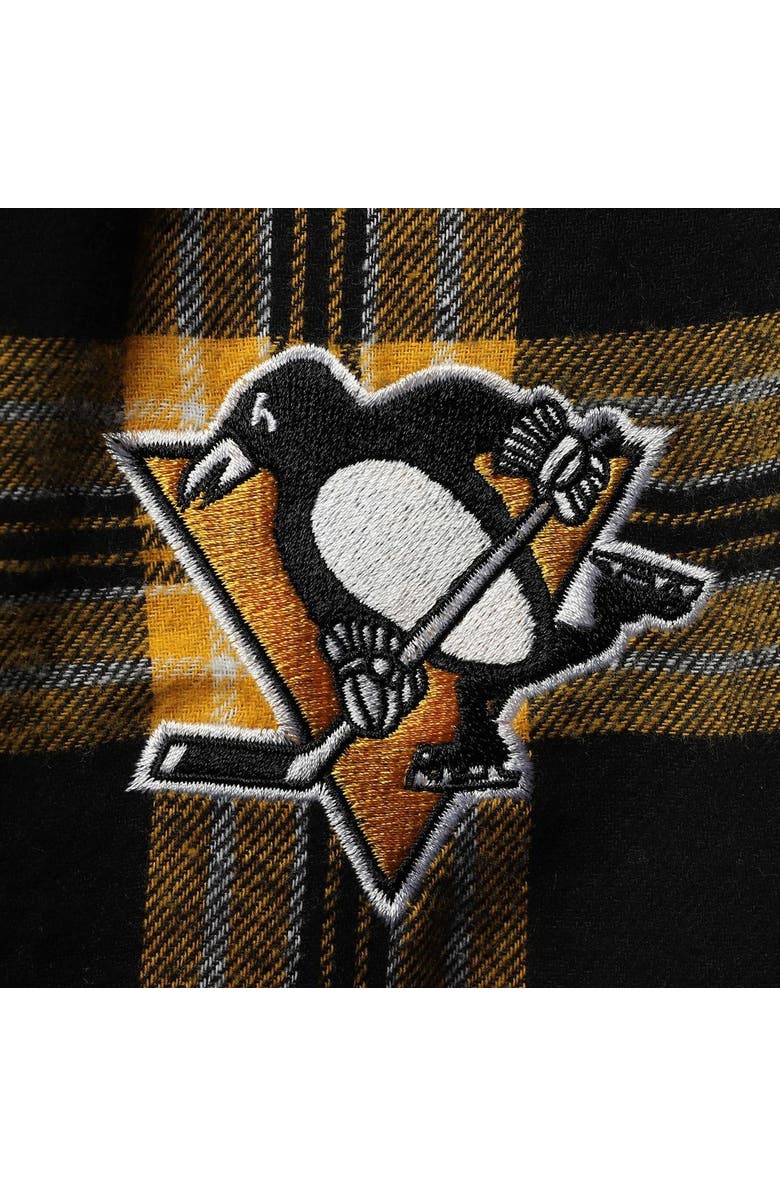 CONCEPTS SPORT Men's Concepts Sport Black/Gold Pittsburgh Penguins Takeaway Plaid Flannel Pants, Alternate, color, 