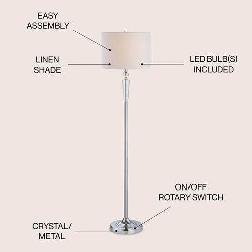 Jonathan Y Reese Crystal Led Floor Lamp In Chrome