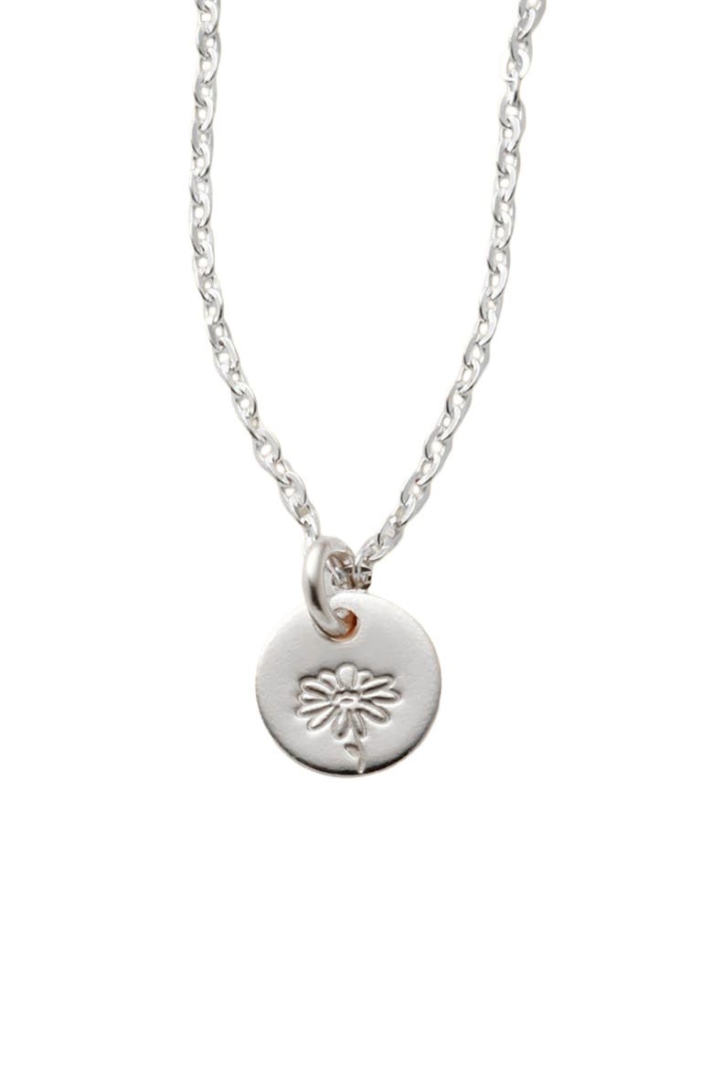 April Birth Flower Necklace, Main, color, Silver