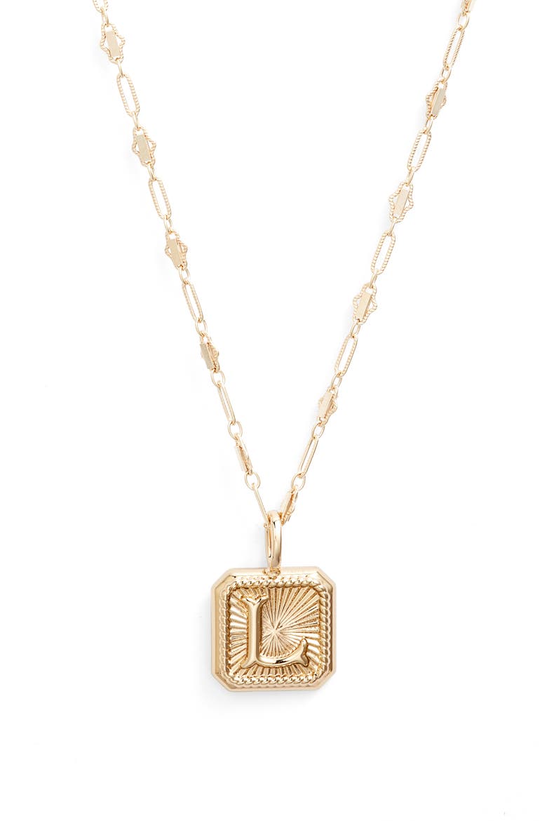 Harlow Initial Pendant Necklace, Main, color, GOLD - L