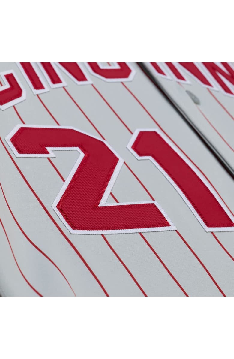 Mitchell & Ness Men's Mitchell & Ness Deion Sanders Gray Cincinnati Reds 1997 Authentic Jersey, Alternate, color, Gray