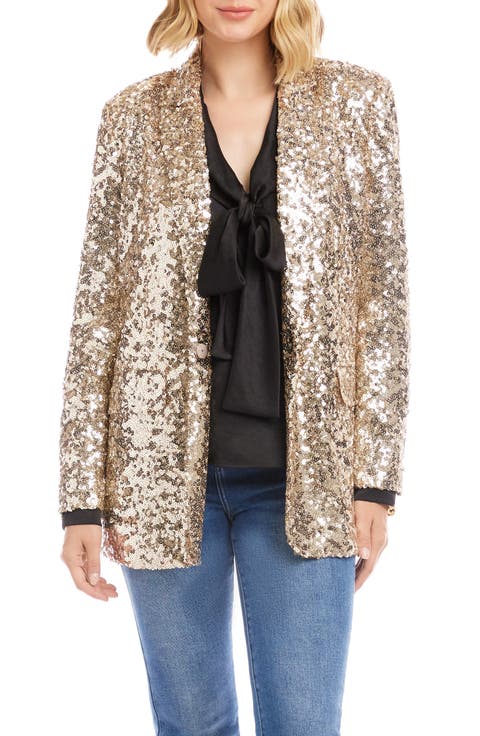 Sequin Open Front Jacket