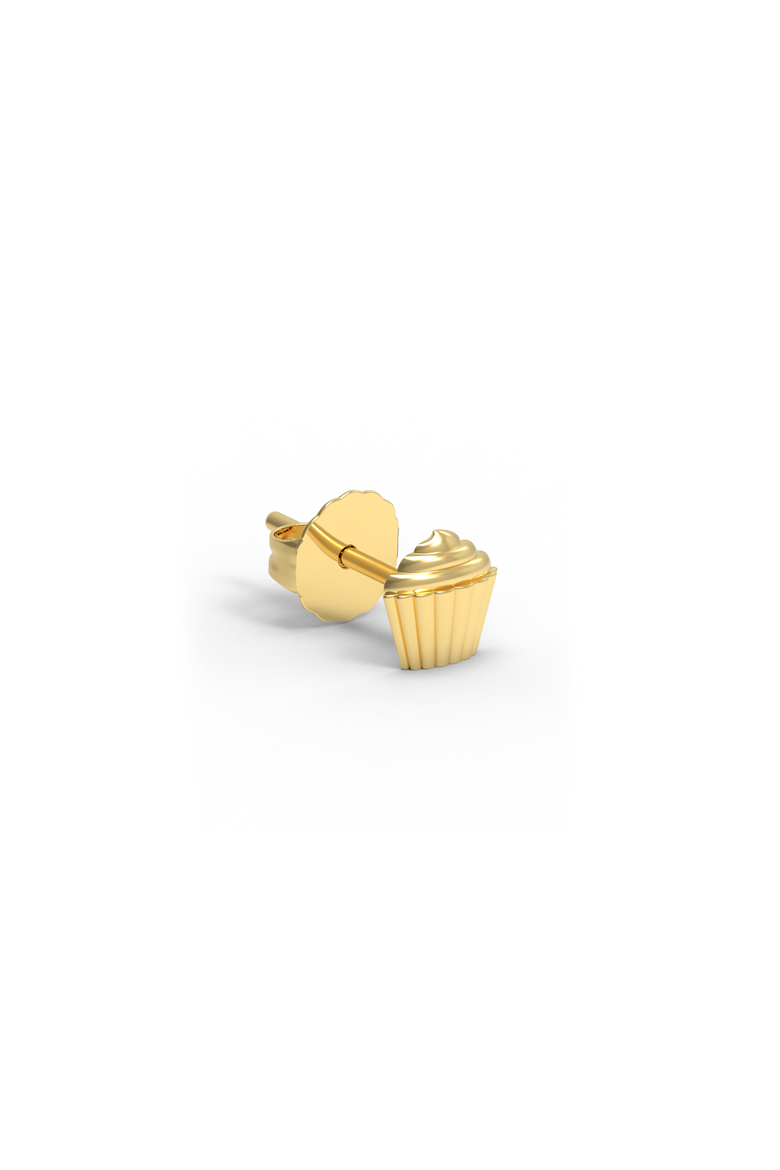 14K Yellow Gold Cupcake Stud, Main, color, Gold - Butterfly Back
