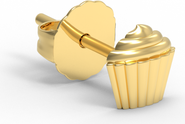 Whit Jewelry 14K Yellow Gold Cupcake Stud