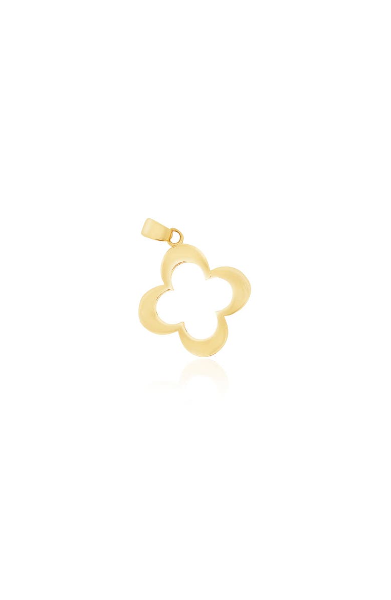 The Lovery Fine Jewelry Large Gold Open Clover Charm, Main, color, Yellow Gold