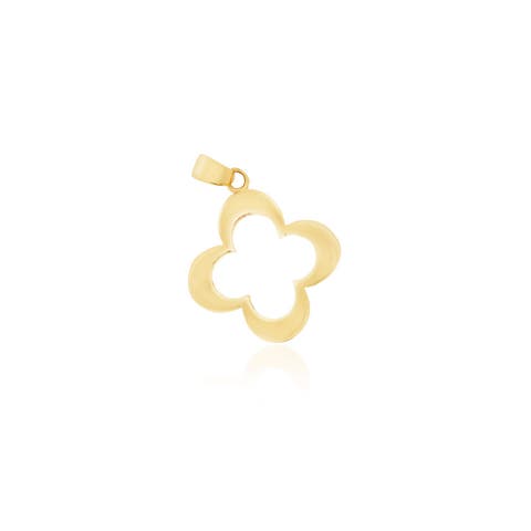 Large Gold Open Clover Charm