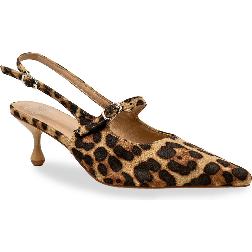 Chase & Chloe Chase And Chloe Arima Slingback Pump In Animal Print