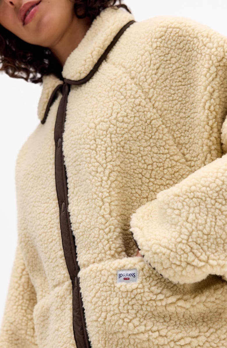 BDG Urban Outfitters Reversible Fleece & Nylon Jacket, Alternate, color, Cream