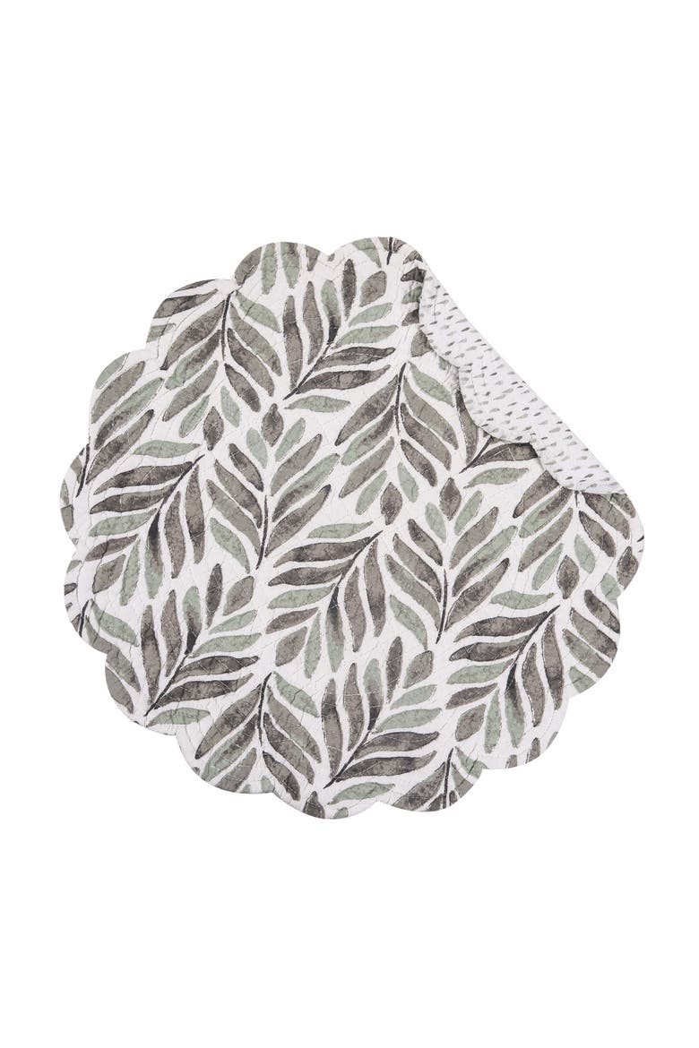 Blair Round Placemats Set of 6, 17", Alternate, color, Green
