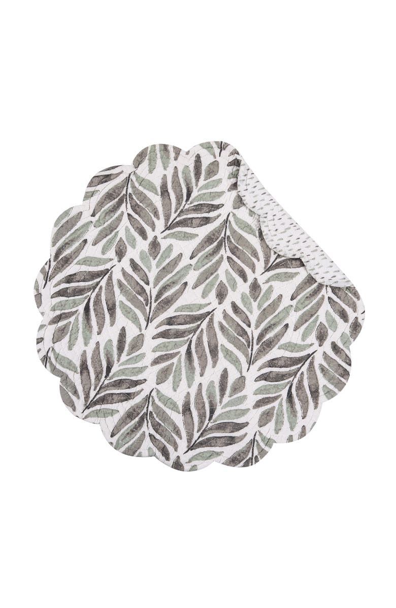 C&F Home Blair Round Placemats Set of 6, 17", Alternate, color, Green