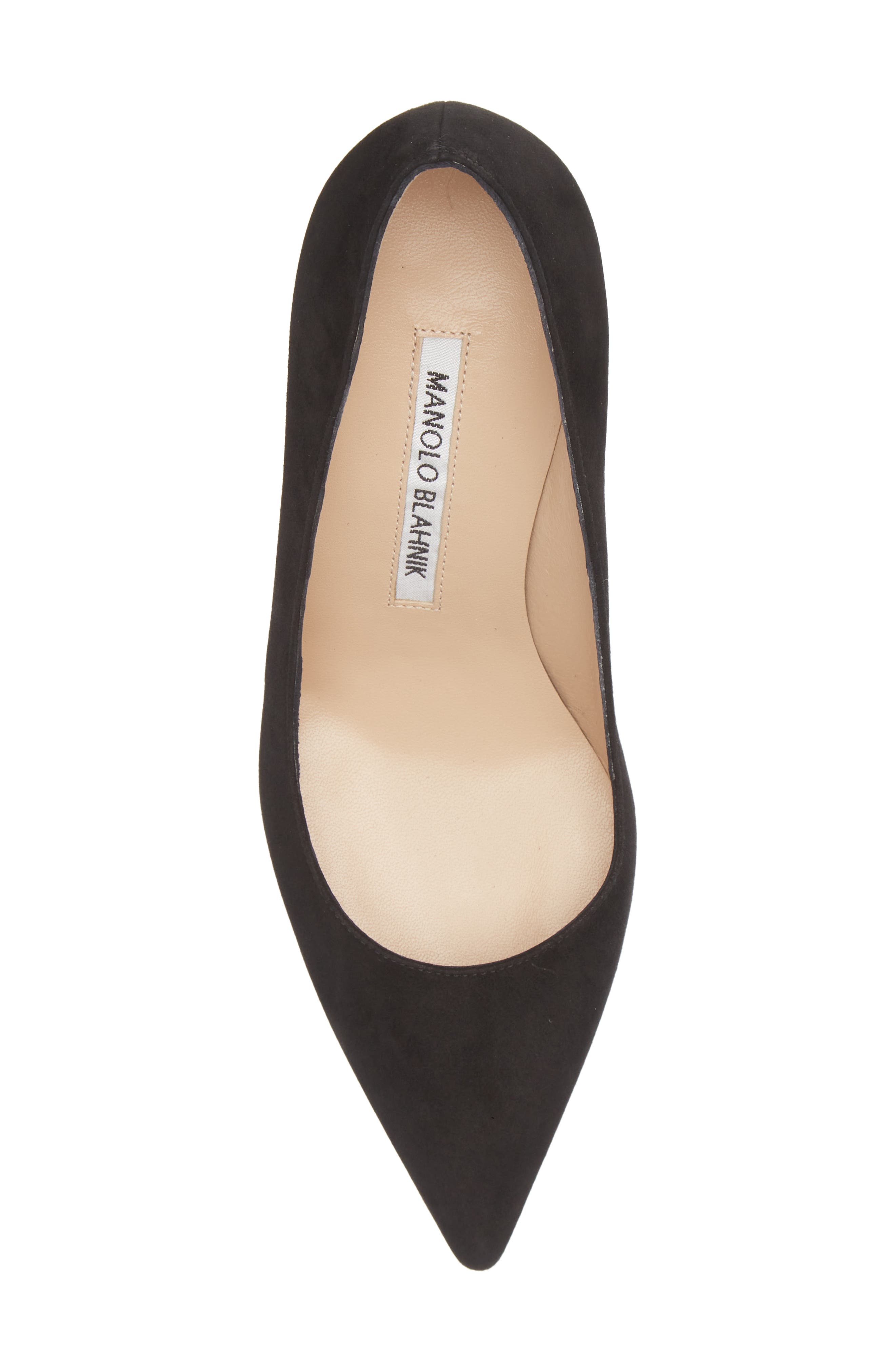 Manolo Blahnik BB Pointed Toe Pump, Alternate, color, Black Suede