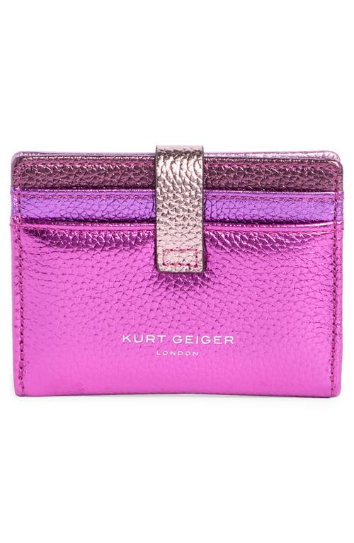 Kurt Geiger London Kensington Leather Card Case In Pink