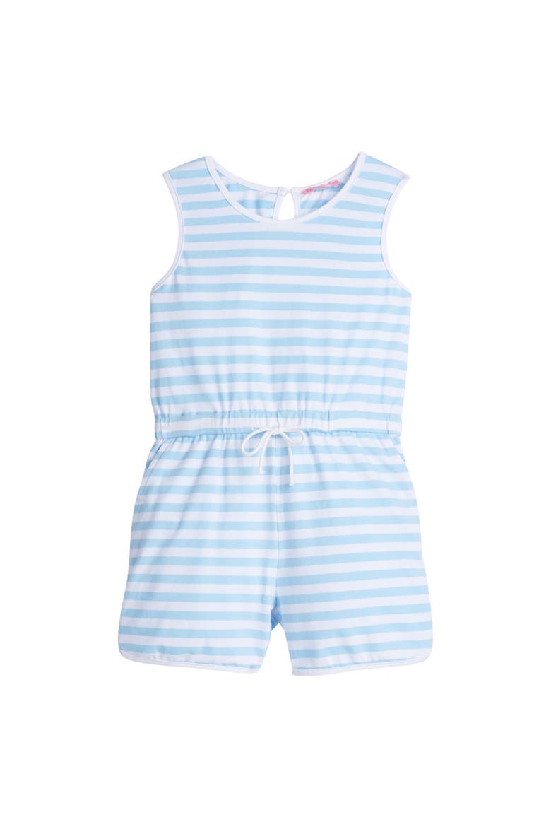 Kids' Knit Rugby Romper, Main, color, Blue Stripe