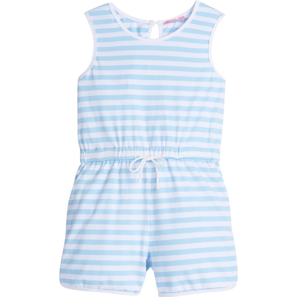 Bisby Kids' Knit Rugby Romper In Blue Stripe