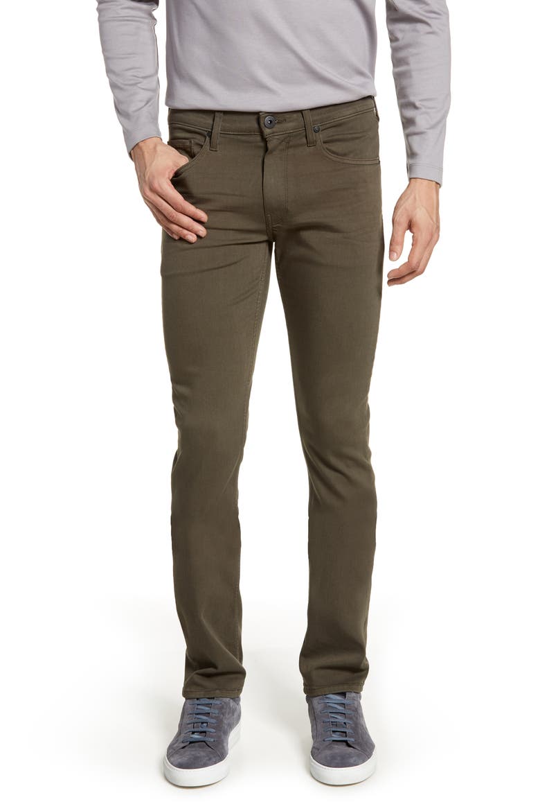 Transcend Lennox Slim Tapered Leg Five Pocket Pants, Main, color, RIVER MOSS