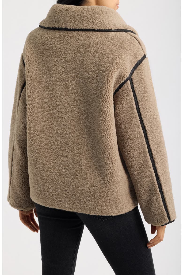 Fleece Jacket, Alternate, color, TAUPE/BLACK