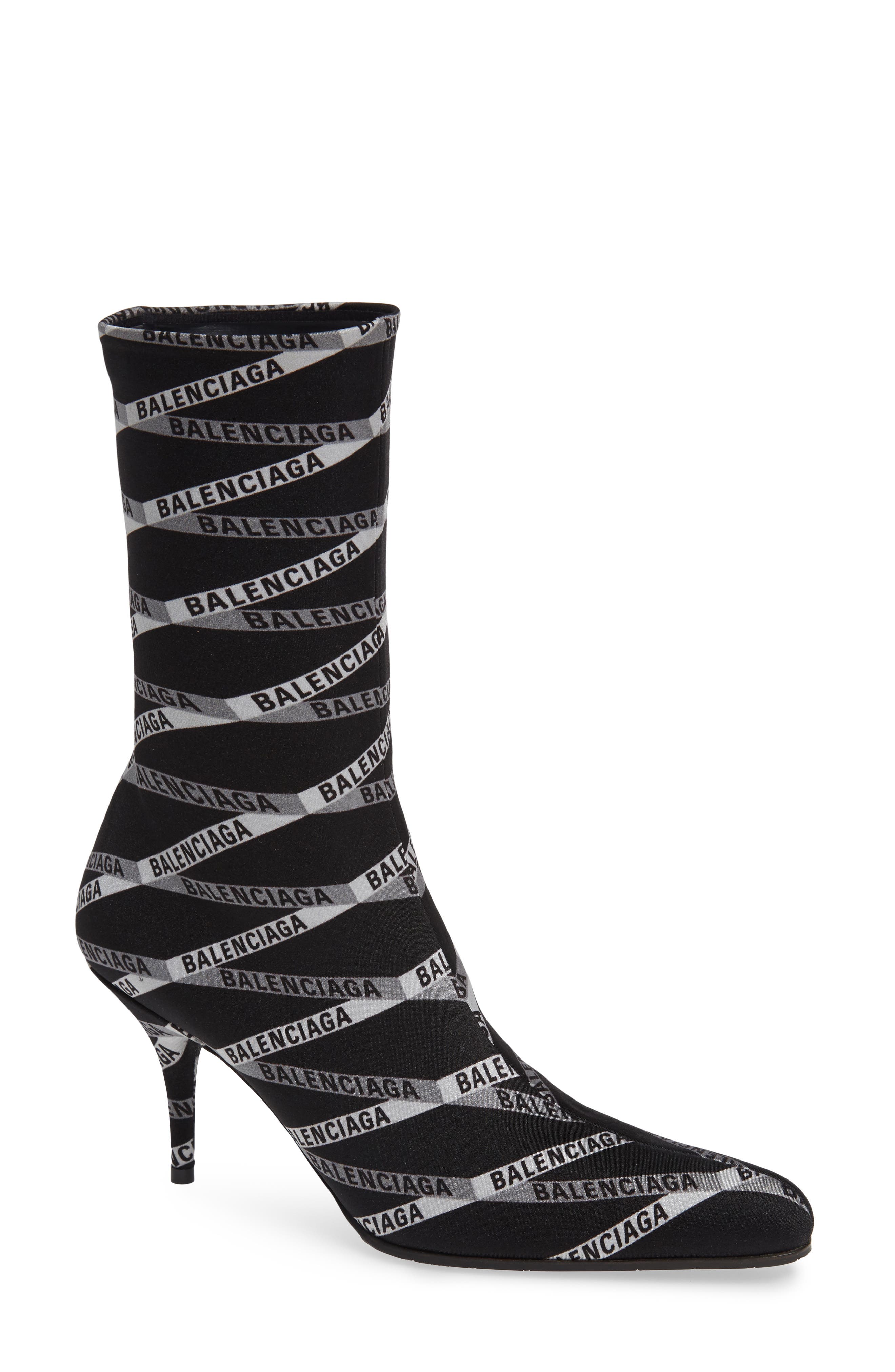 Balenciaga Logo Sock Boot, Main, color, 