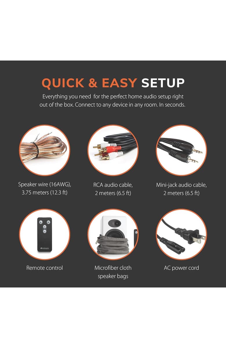 Audioengine A5+ Home Music System w/ Bluetooth aptX-HD, Alternate, color, Black