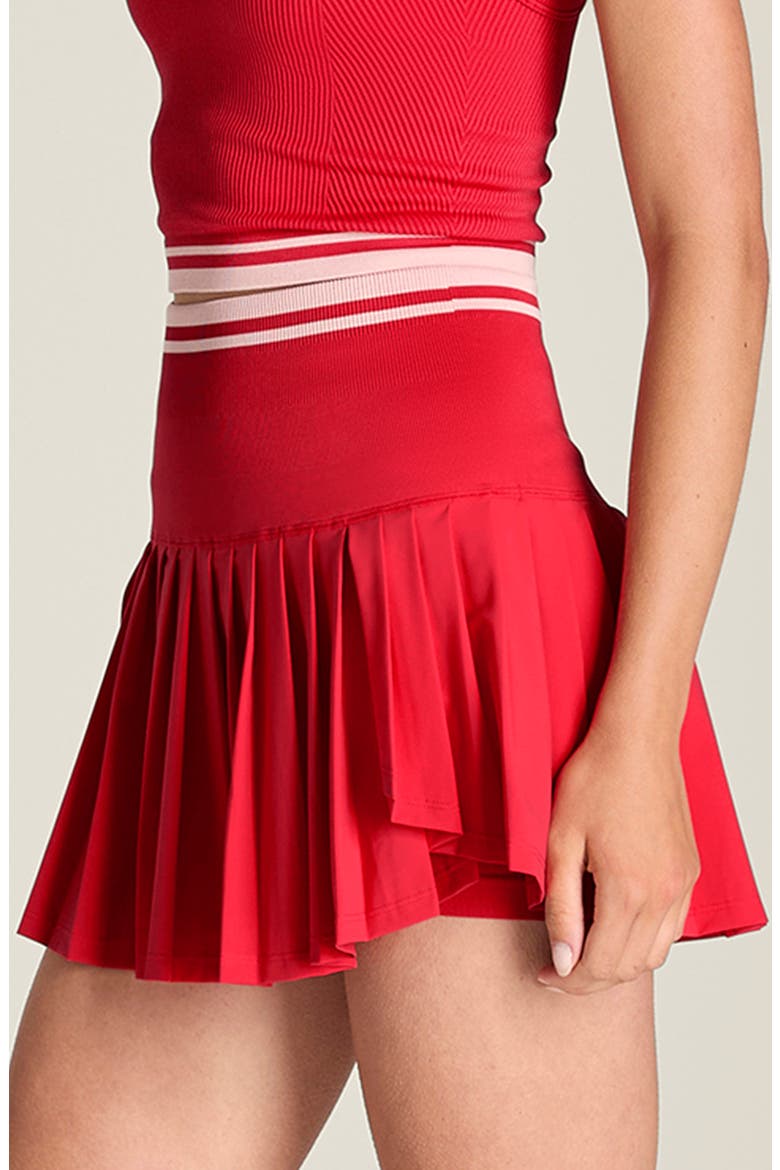 Midtown Performance Wrap Miniskirt, Alternate, color, VARSITY RED