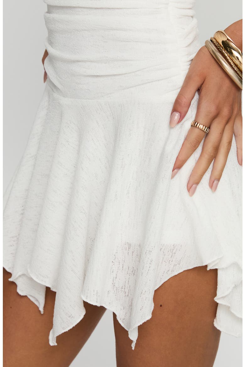 Minxie Strapless Handkerchief Hem Minidress, Alternate, color, WHITE