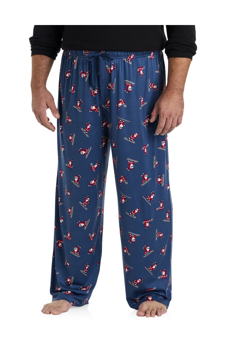 Harbor Bay by DXL Big & Tall Santa Printed Lounge Pants, Main, color, 