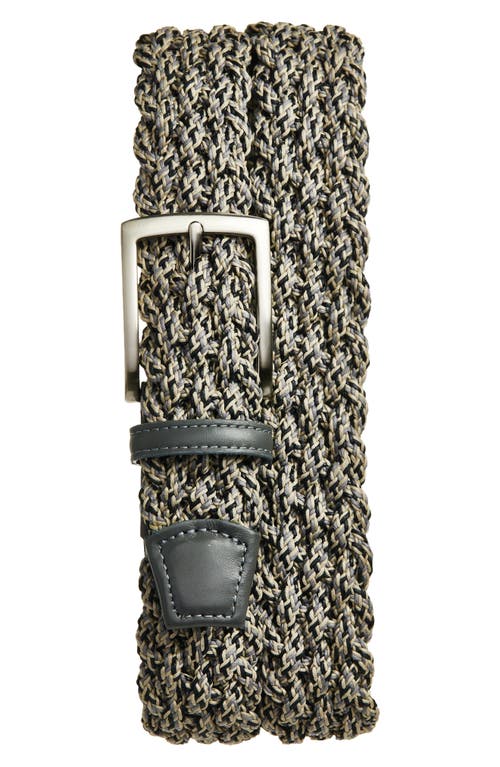 Torino Italian Double Braided Cotton Belt in Grey Multi 