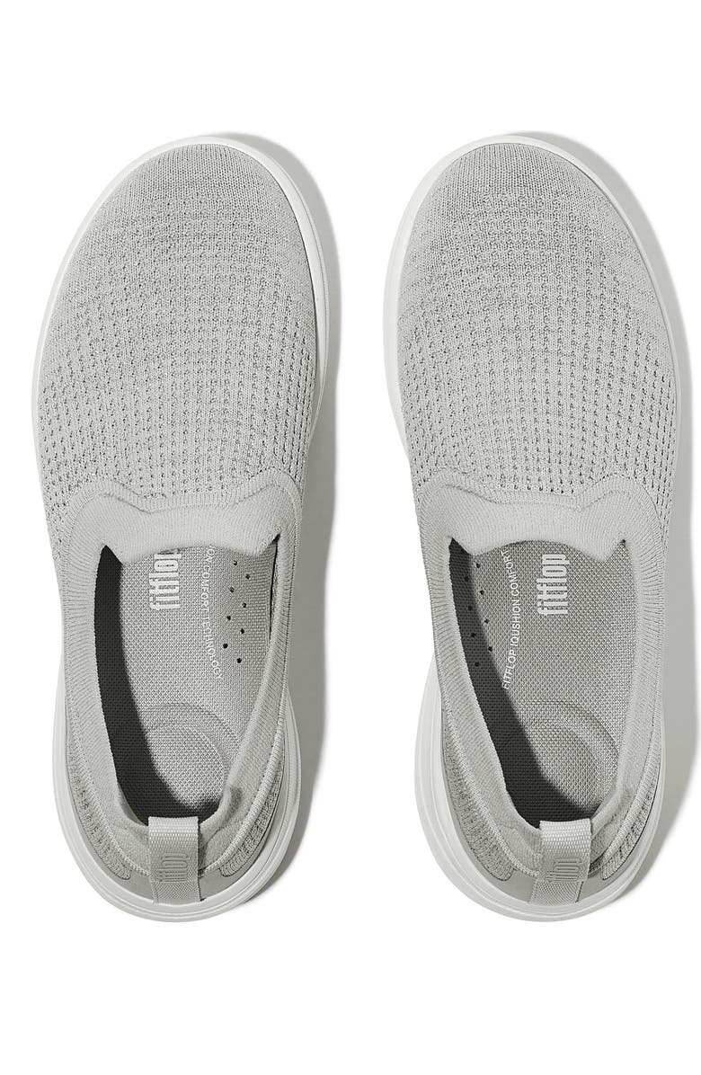 FitFlop Super-Q Knit Slip-Ons, Alternate, color, Arctic Grey/Silver