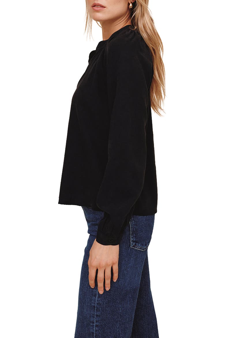 Long Sleeve Wide Placket Tencel Lyocell Shirt, Alternate, color, VINTAGE BLACK