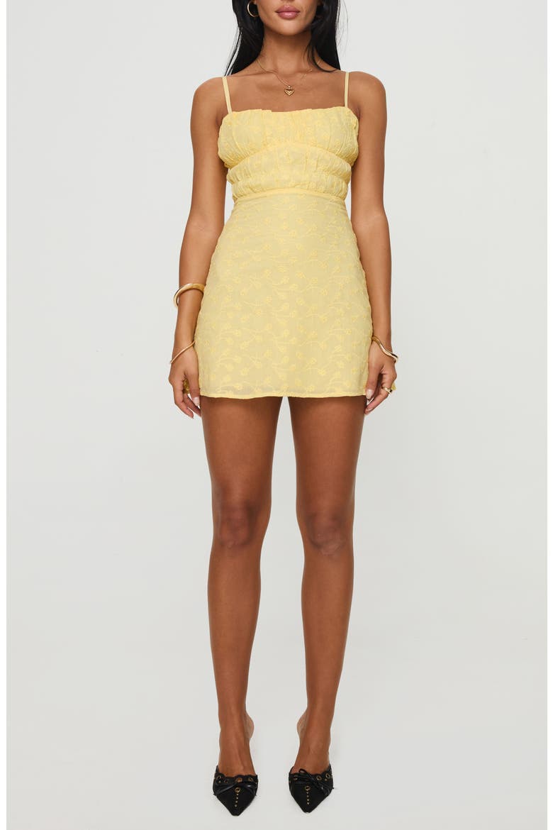 Lucius Floral Embroidered Minidress, Main, color, YELLOW
