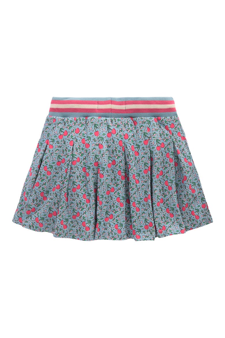 Kids' Pleated Cotton Jersey Skort, Alternate, color, BLUE CHERRIES