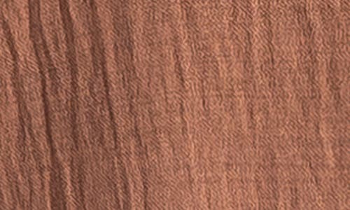 Max Studio Short Sleeve Split Neck Blouse In Chestnut