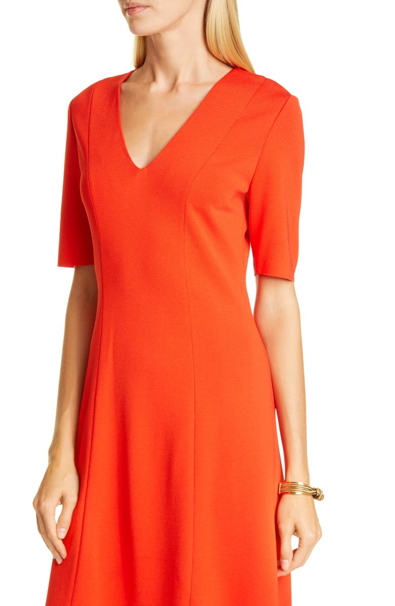 St. John Collection V-Neck Milano Sweater Dress, Alternate, color, 