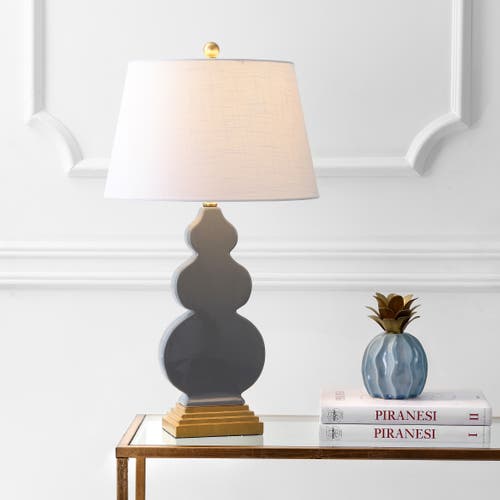 Jonathan Y Carter 29" Ceramic/resin Led Table Lamp In Gray/gold