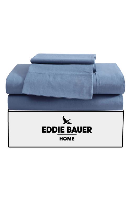 Eddie Bauer Solid 180 Thread Count Cotton Percale Sheet Set In Coronet Blue