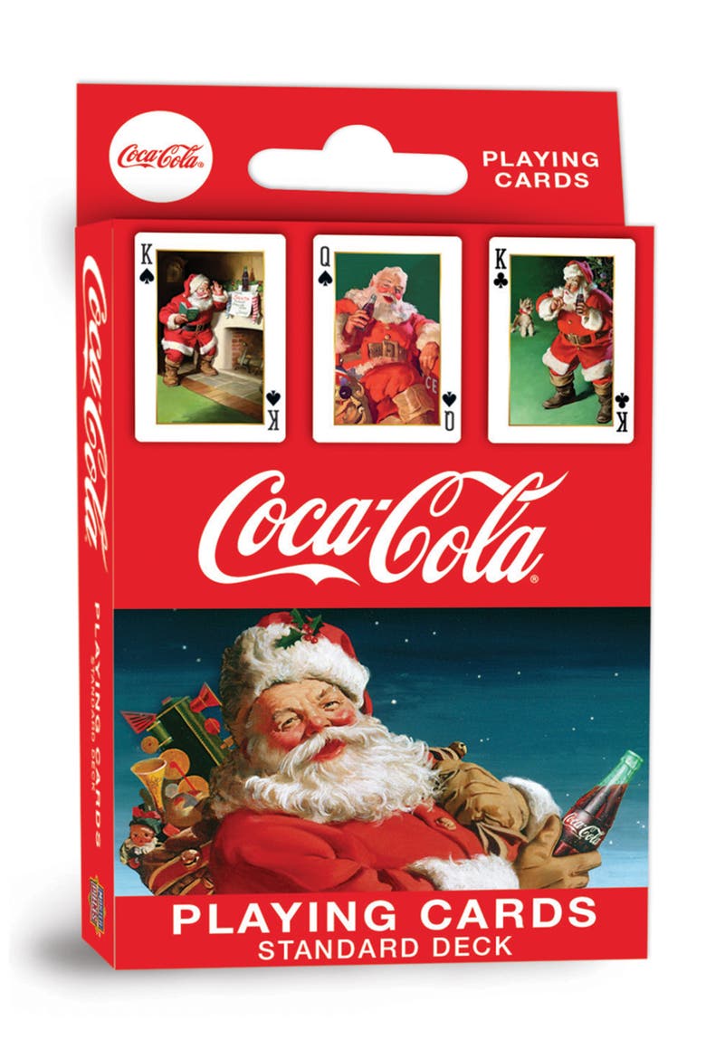 Coca-Cola Vintage Santa Playing Cards, Main, color, Multicolor