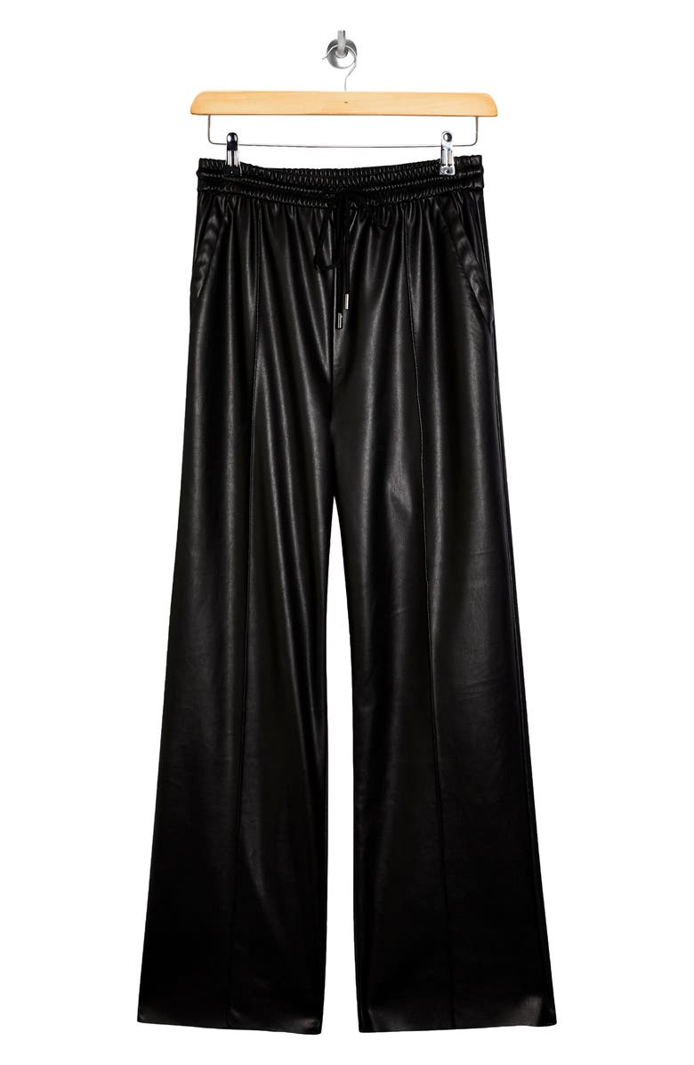 Topshop Faux Leather Straight Leg Trousers, Alternate, color, 
