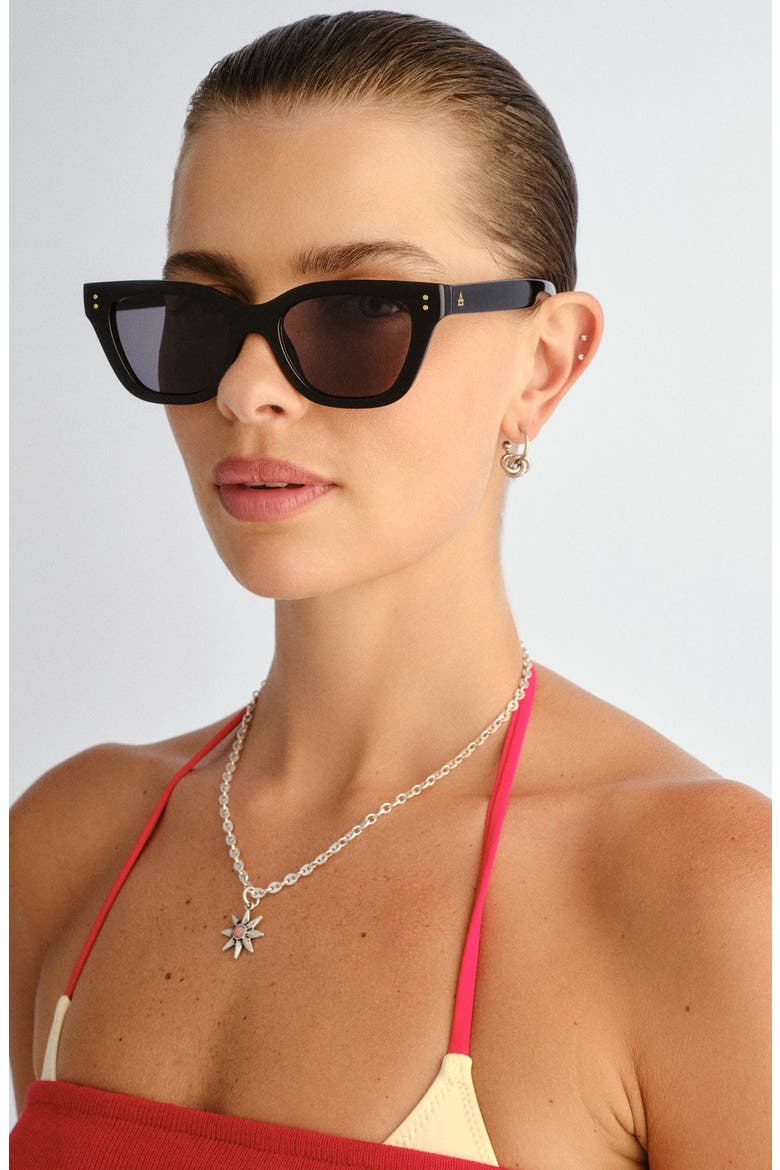 Nightglow Cat Eye Sunglasses, Alternate, color, BLACK