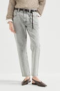 Brunello Cucinelli Authentic denim straight trousers with shiny bartack
