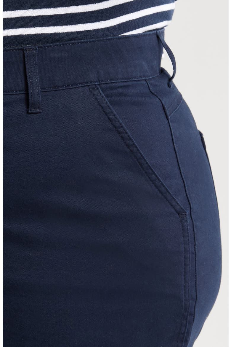Skyrise Ankle Slim Straight Leg Twill Pants, Alternate, color, NAVY
