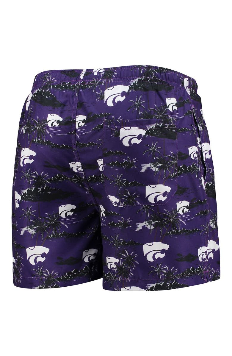 FOCO Men's FOCO Purple Kansas State Wildcats Island Palm Swim Trunks, Alternate, color, 