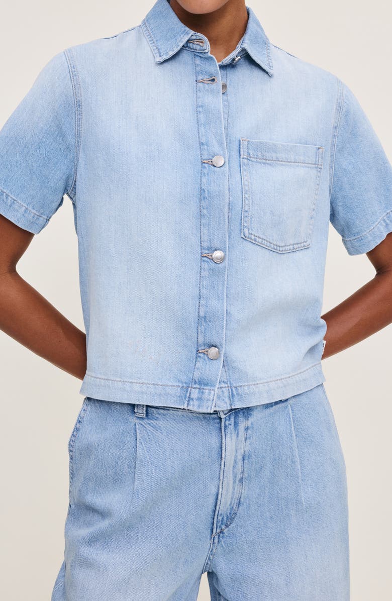 DL1961 Montauk Crop Denim Button-Up Shirt, Alternate, color, 