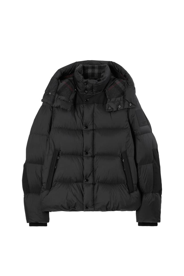 Detachable Sleeve Nylon Puffer Jacket, Alternate, color, Black
