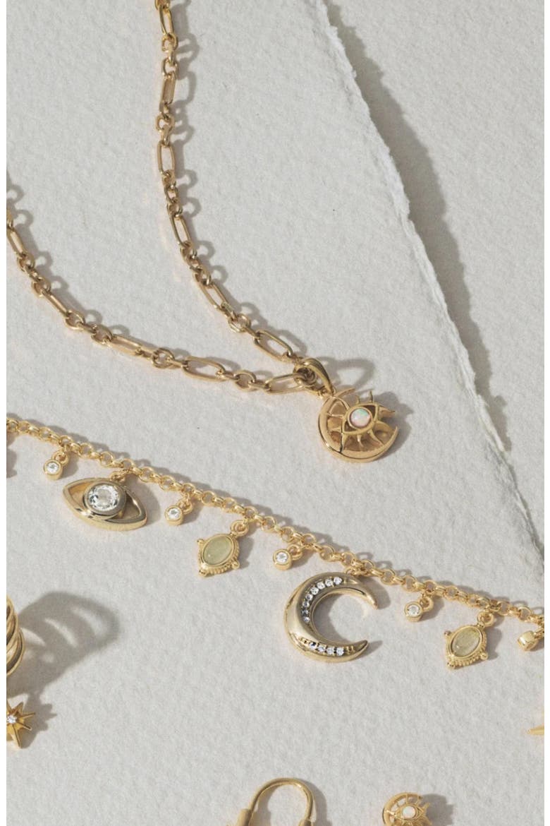 Spellbound Cosmic Moon Eye Pendant Necklace, Alternate, color, METALLIC GOLD